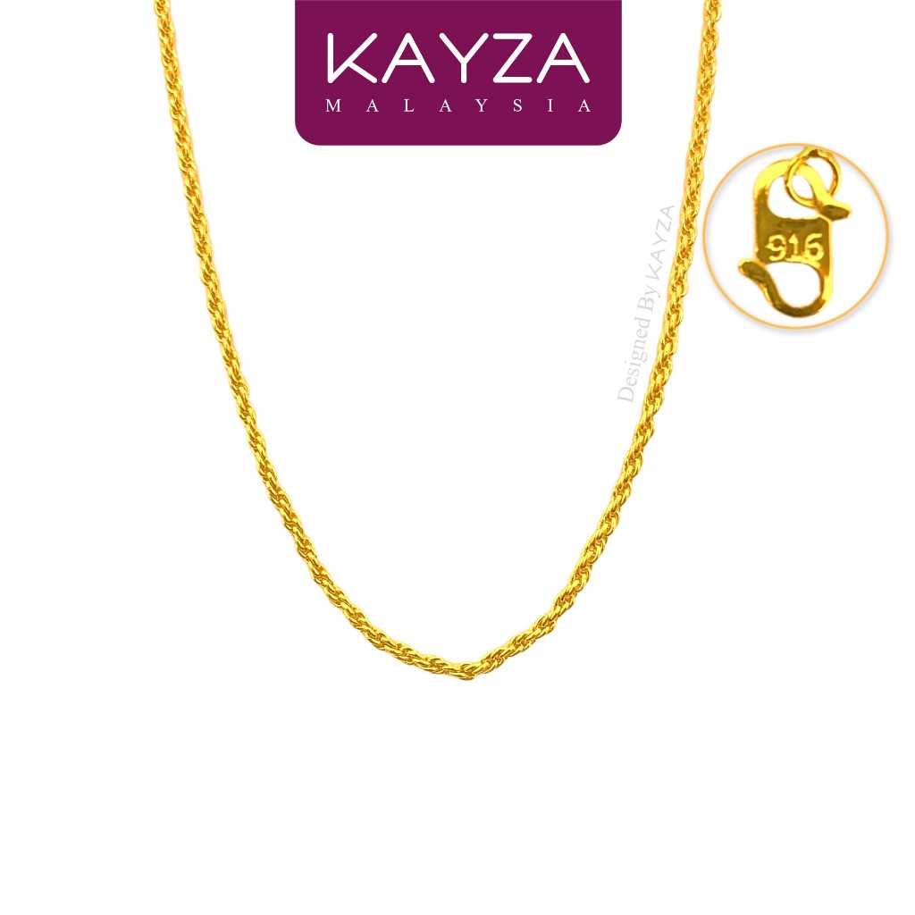 203C KAYZA Twist Chain Necklace Handcrafted Designs in Vietnamese Emas-Reka Bentuk rantai leher
