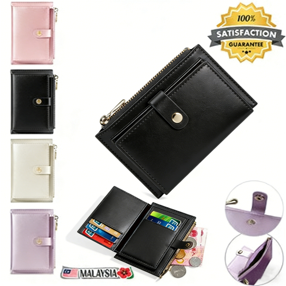 【iFashion】Women Wallet Soft PU Leather Money Bag Card Holder Lady Credit Card Case Zipper Coin Purse Dompet Wanita 女士钱包