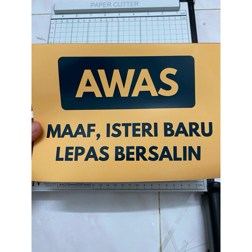 Sticker Magnet AWAS (Maaf, Isteri Baru Lepas Bersalin)