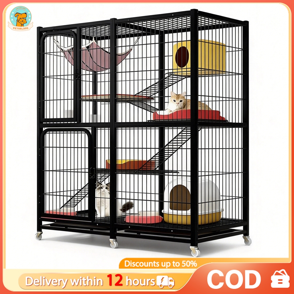 ❤️Johor STOCK❤️Sangkar Kucing Besar Murah 4 Tingkat 2 Level Pets Cages Cat House Indoor Cat Villa