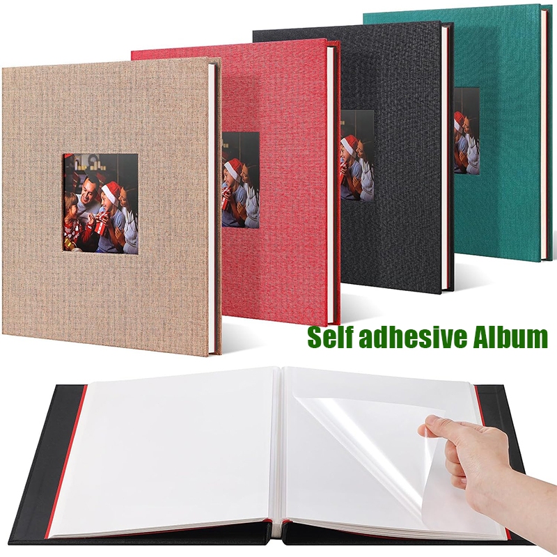 Photo Album Self Adhesive Scrapbook Album DIY Linen 20 Sheets/40 Pages Family Wedding Birthday Anniversary Photobook 相簿