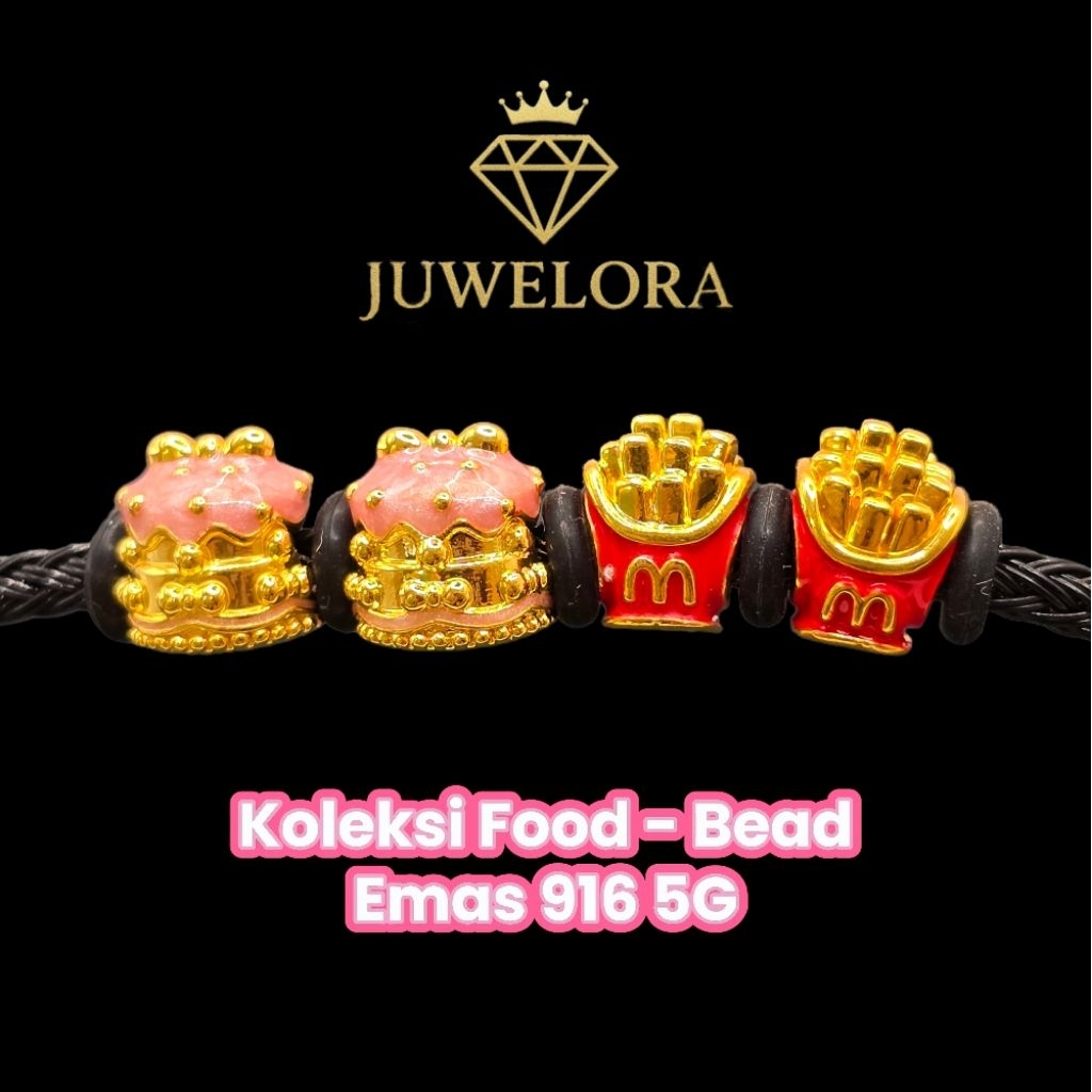 Juwelora Emas 916 3L I Koleksi Food | Bead Koleksi | Emas Bajet I 100% Emas 916 #emas916 #emasbajet