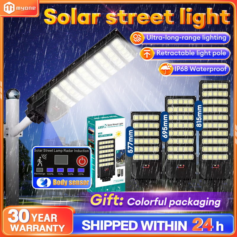 【30 Year warranty】Lampu Jalan 250000W IP68 Waterproof Lamp Solar Street Light Outdoor Aluminum LED