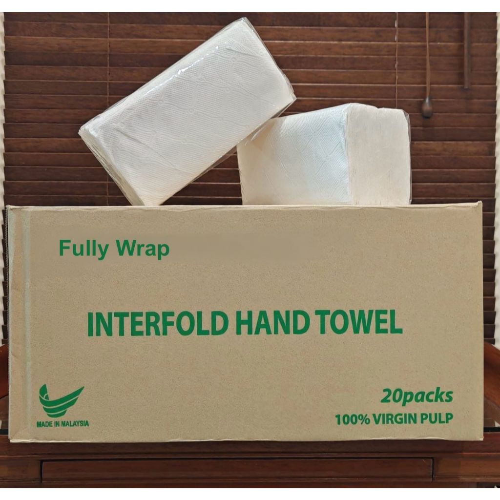(20 PACKS) Super Green Interfold Hand Towel/Multipurpose Towel (Fully Wrapped)