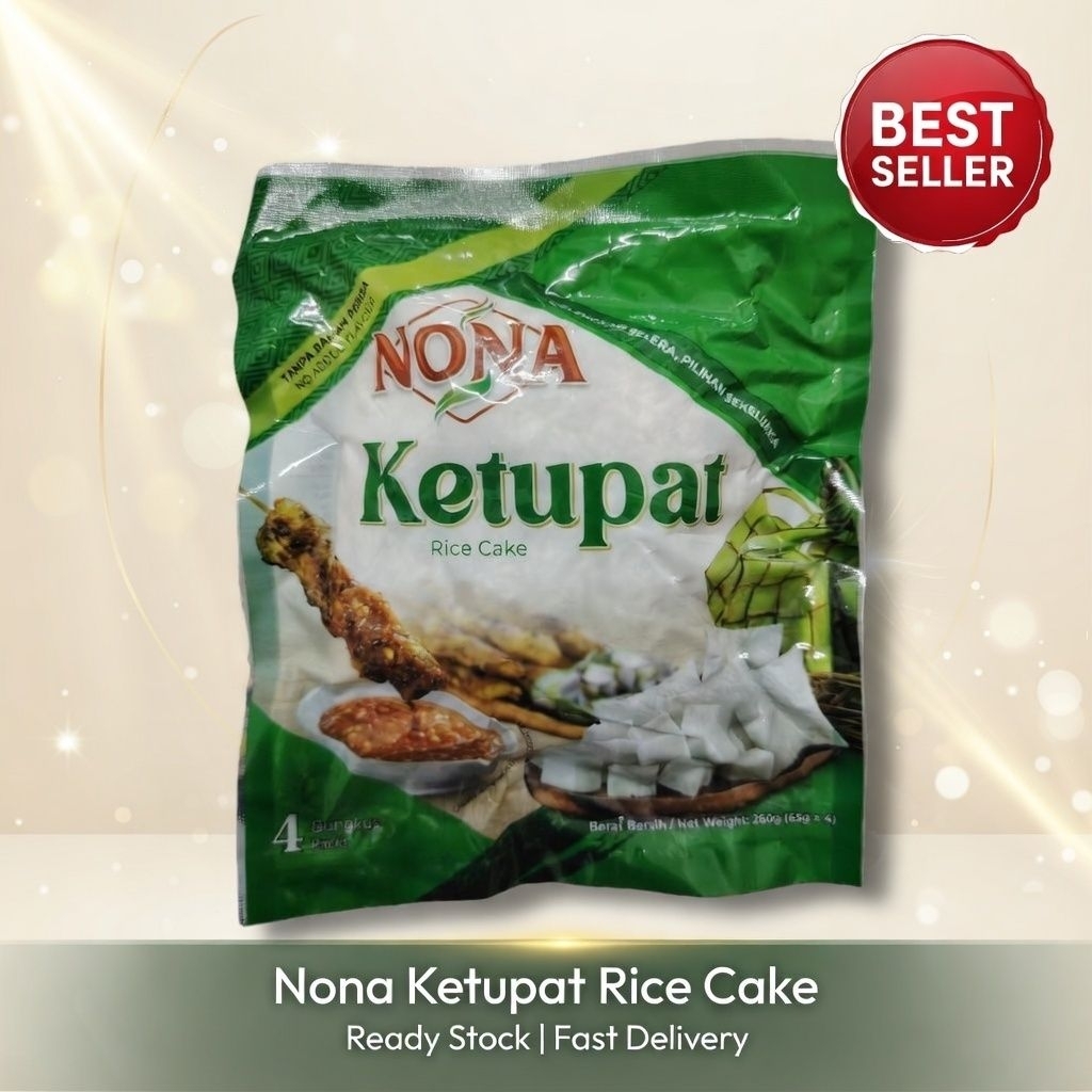 Nona Ketupat 260g 4 Bungkus | Sedap Giler Dengan Satay & Rendang | Halal Malaysia Asli | Cepat Dimasak