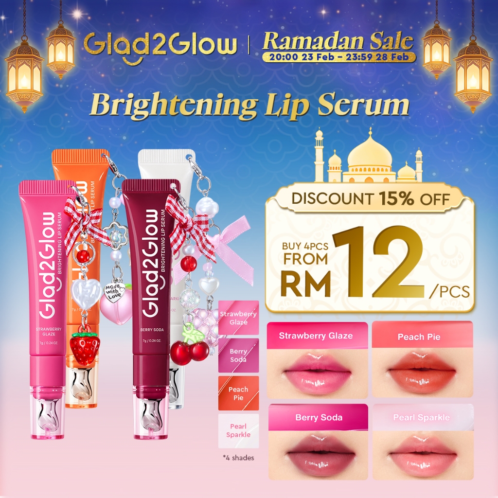 Glad2Glow POUT CANDY Brightening Lip Serum 3in1 lip balm lipstick Hydrating Tinted lipgross