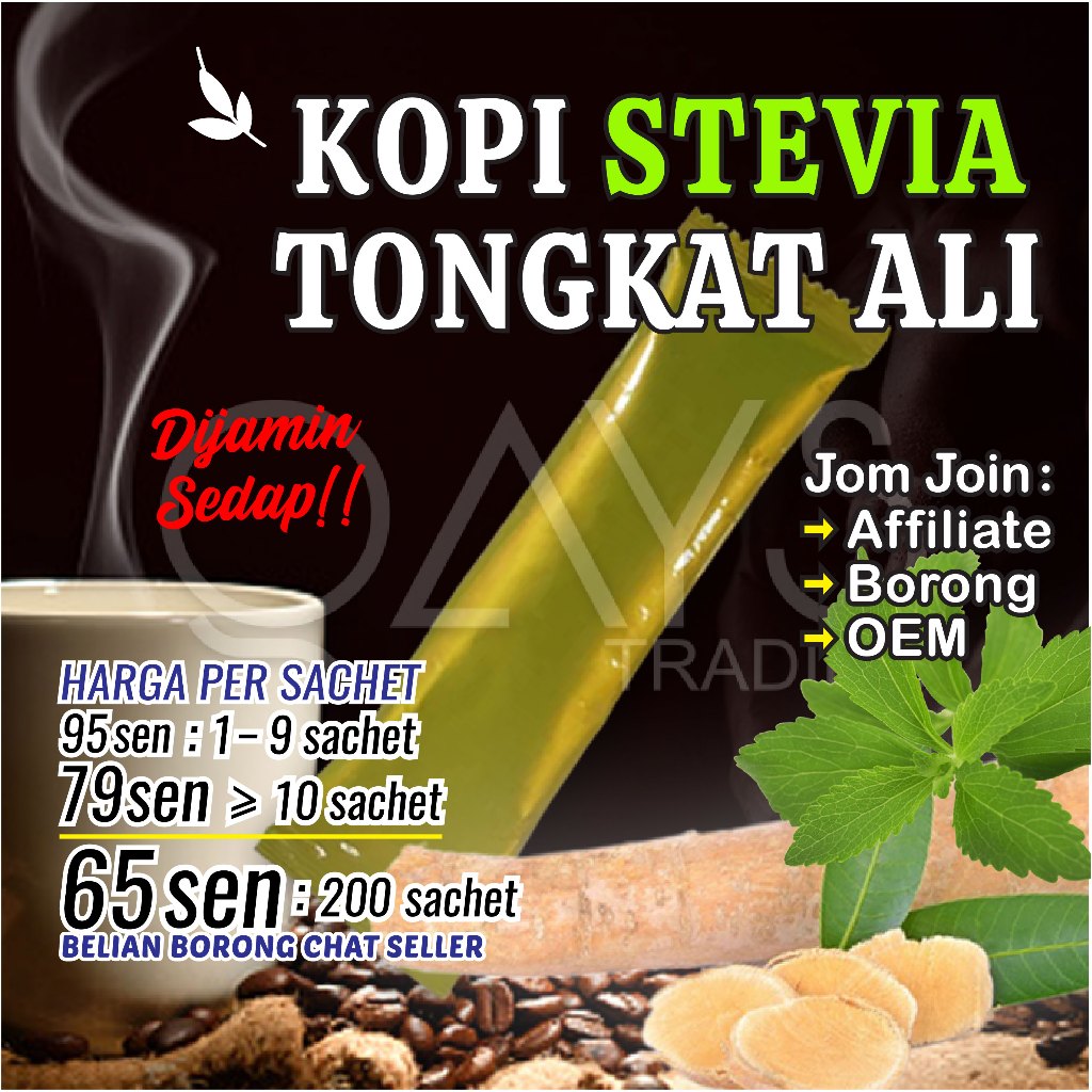 Lelong L5 KOPI STEVIA TONGKAT ALI Brand Popular & Sedap