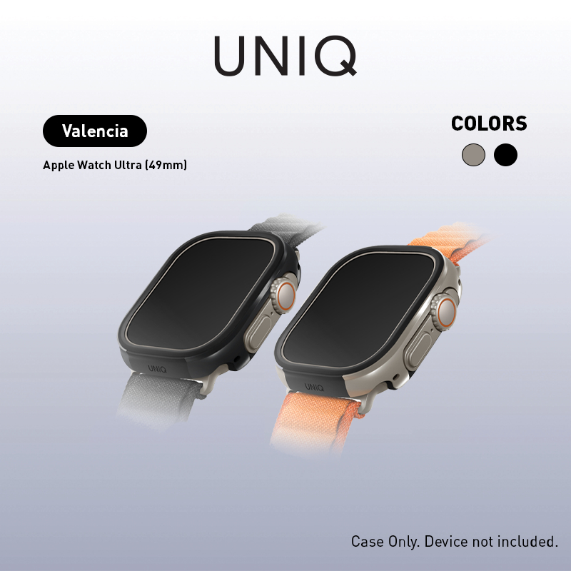 UNIQ Valencia Bumper Case For Apple Watch Ultra 1/2/3 - 49mm Titanium SIlver Midnight Black