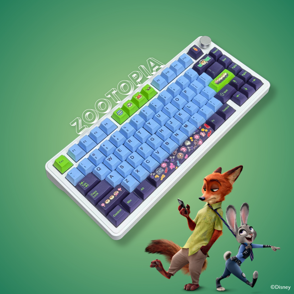 MKB Disney Zootopia GMK75 Tri-Mode RGB Knob Custom Full Build Keyboard - Princess Linear / Princess Tactile