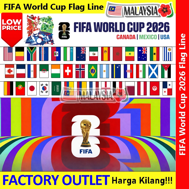 FIFA Word Cup 2026 Banner Flag Line 1~Flag line = 42 Country Flag #USA #Mexico #Canada #Football #Flag #WorldCup #FIFA