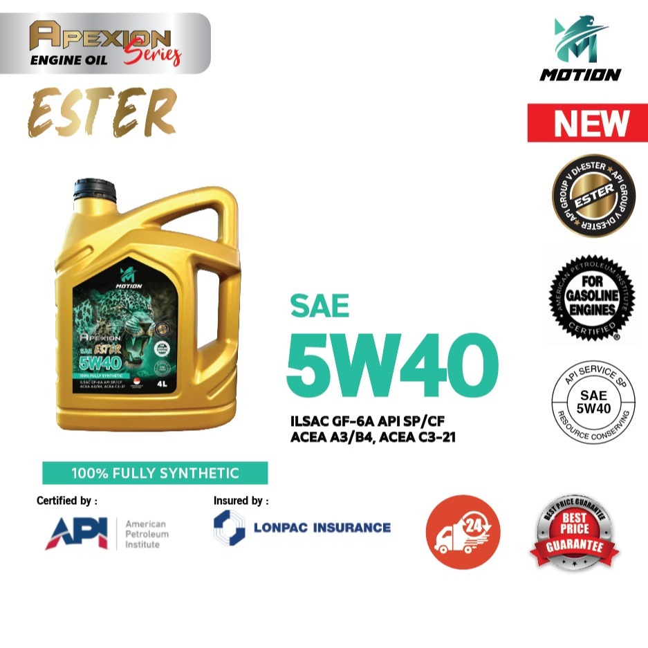 MOTION Ester Apexion API SP Fully-Synthetic Engine Oil (4L/5W40)