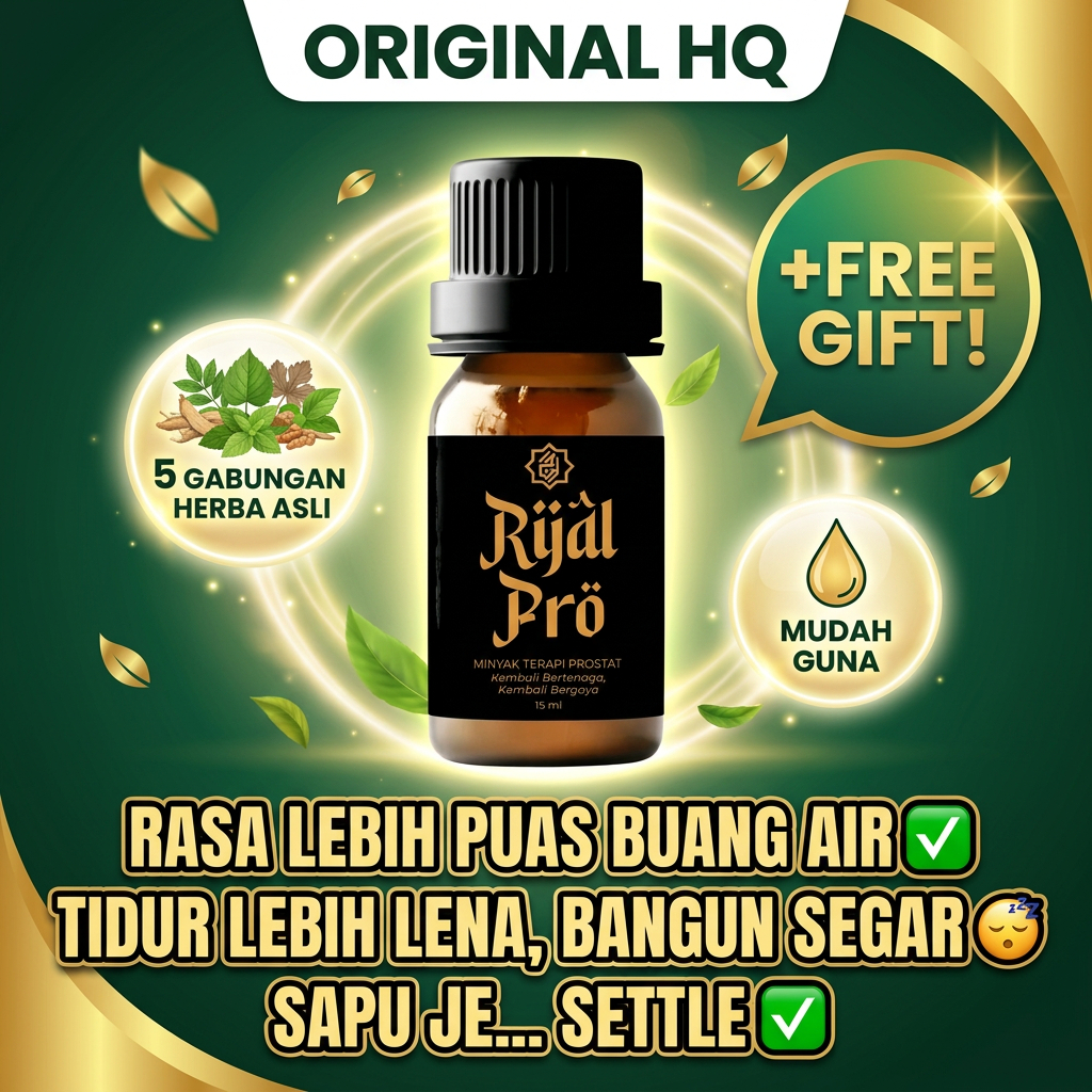 Rijal Pro (15ML) - Untuk Lelaki Ada Masalah Kencing Tak Lancar/Rasa Tak Puas | Habbatus Sauda + Saw Palmetto
