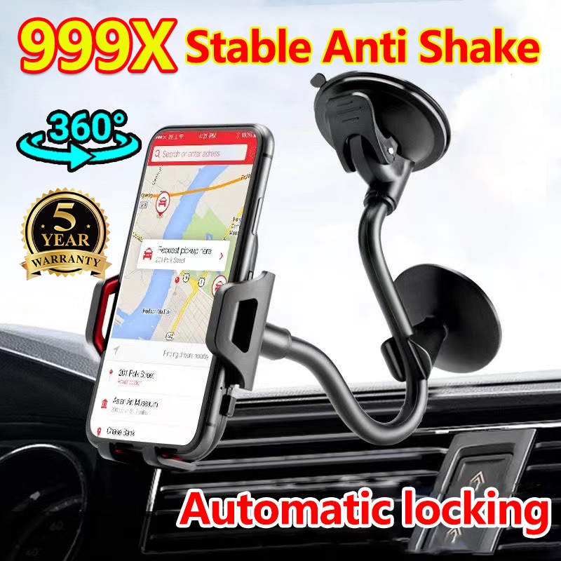 Universal Long Neck Car Phone Holder Super Strong 360° Rotatable Strong Suction Shockproof Car Phone Stand