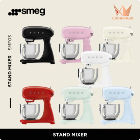 SMEG Stand Mixer Full Colour SMF03 (4.8L/800W) / SMEG Mesin Pengadun Kek SMF03 / KUTCHENHAUSS