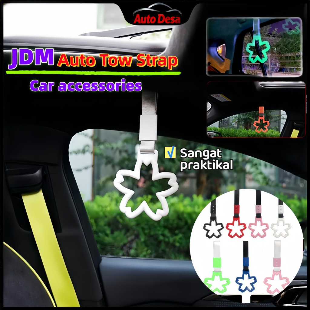 High-qualityUniversal JDM Car Towing Belt Sakura Shape Strap Handle Cherry blossom Car Tow Trailer Hole Decoration