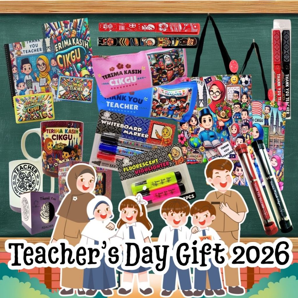 SUN BEAR Hadiah Hari Guru 2026 Murah | Gift Set Cikgu | Mug, Pen, Notebook, Marker, Highlighter | Door Gift Teacher