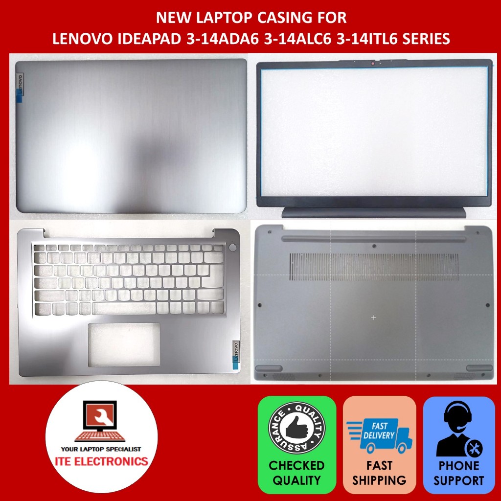 NEW LENOVO IDEAPAD 3-14ADA6 3-14ALC6 3-14ITL6 SERIES LCD FRONT CASING A/BEZEL B/PALMREST C/BOTTOM D CASE