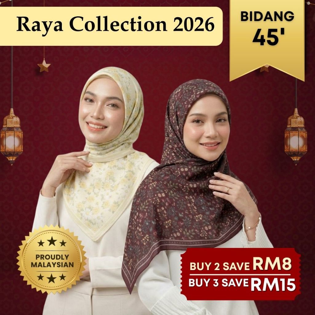 ZOE ARISAH [RAYA 2026] BIDANG 45 TUDUNG PRINTED BAWAL HIJAB COTTON VOILE Bercorak Scarf Shawl Muslimah Murah ZOE ARISSA