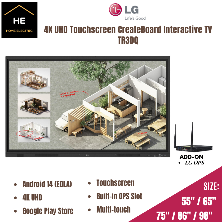 LG 55" / 65" / 75" / 86" 4K UHD Touchscreen Commercial Monitor Interactive TV 55TR3DQ | 65TR3DQ | 75TR3DQ | 86TR3DQ