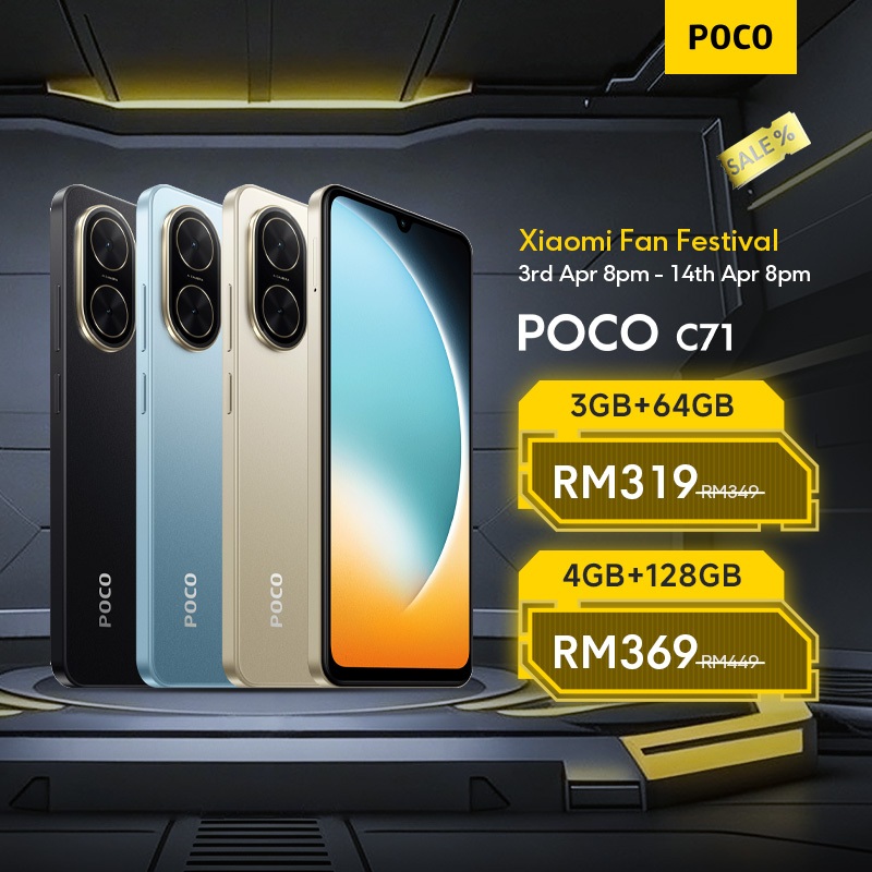 POCO C71 Up to 4GB+128GB/6.88'' display/5200mAh battery/3.5mm headphone jack/smartphone