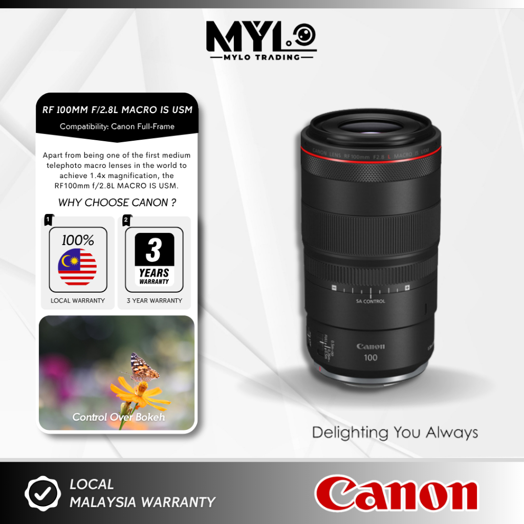 Canon RF 100mm f/2.8L Macro IS USM Lens For EOS R3 | R5 | R6 | EOS R | EOS RP