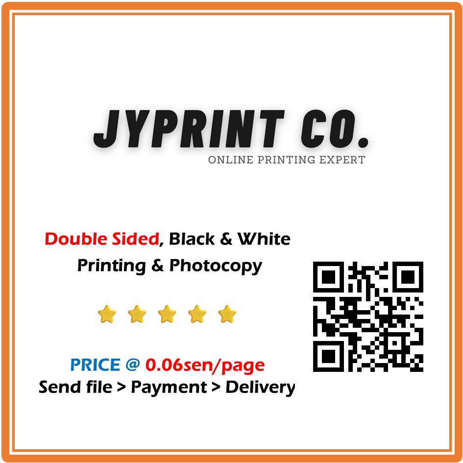 [Product A] Printing Service - (0.05sen/Page) Double Sided | A4 Black & White | Print | Photocopy | Fotostat | BookPrint