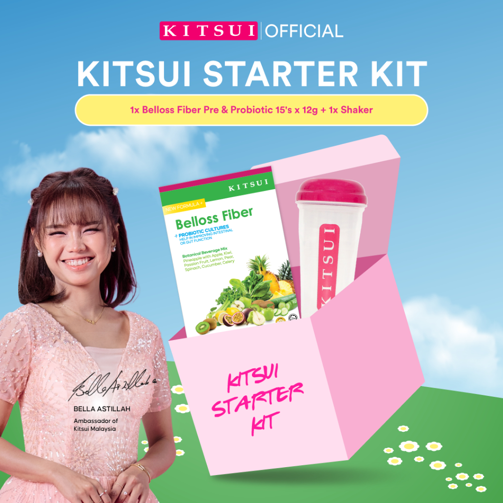 KITSUI [Starter Kit] 1x Belloss Pre & Probiotic 15's x 12g + 1x Shaker