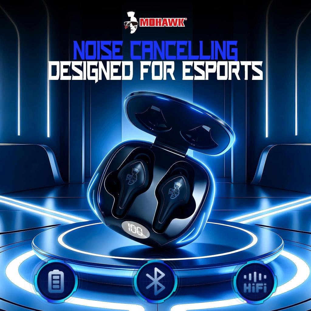 Mohawk MH-K8 Wireless Gaming Headset 45ms Low Latency RGB Bluetooth HiFi Stereo Mic Headphone for PC Gamer PS5 Switch