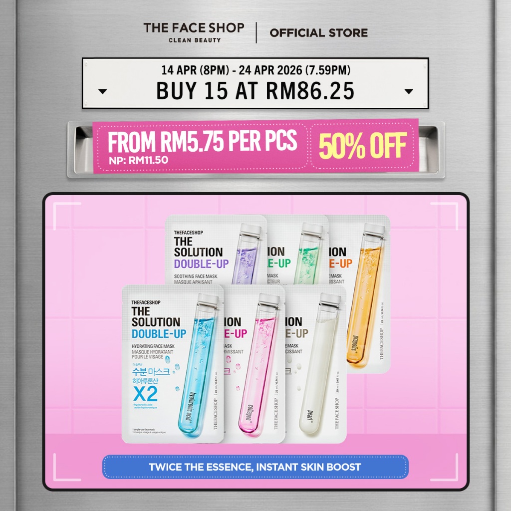 [THE FACE SHOP Official] The Solution Double Up Face Mask Sheet, Masker Muka 面膜, Korean Sheet Mask
