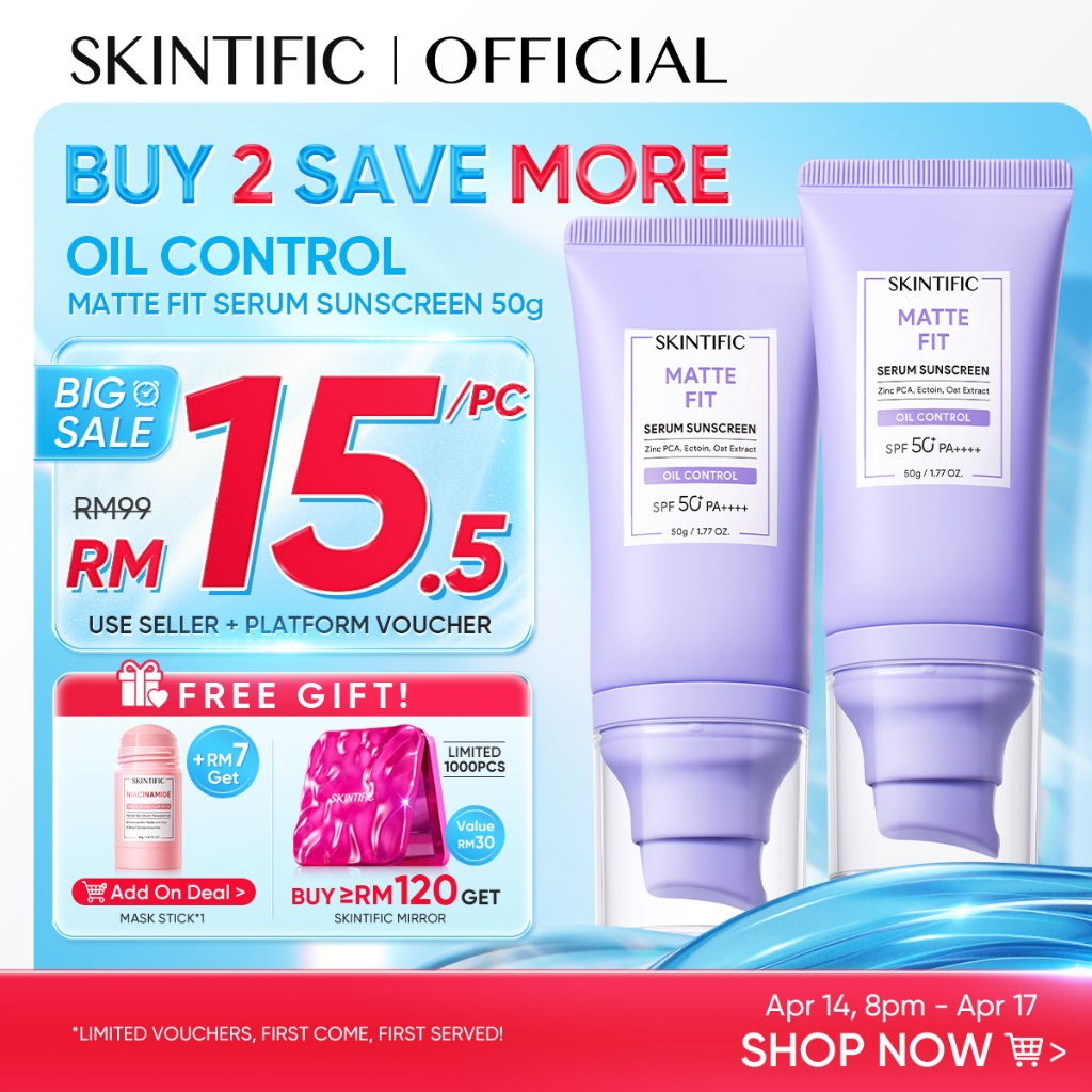 [NO.1] SKINTIFIC Matte Fit Serum Sunscreen SPF50+PA++++UV Protection Oil Control Fast-Absorbing Physical Tinted Sunscree