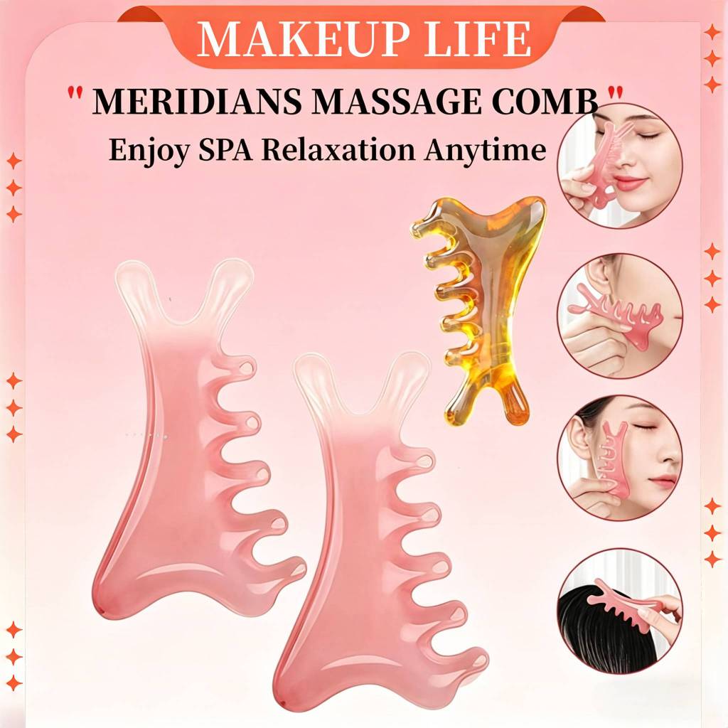 4in1 Meridians Massage Comb Head Eye Face Scraping Meridian Massage Anti-static Head Promote Blood Beauty Tools 按摩梳