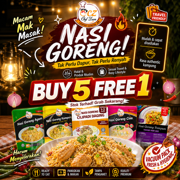 Chef Zam NASI GORENG READY TO EAT INSTANT FRIED RICE Halal food Kembara travel