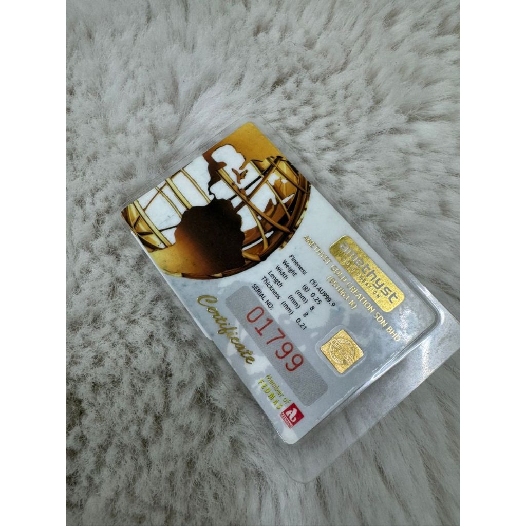 Gold Bar 999.9 9 (Pure Gold) 0.25gm