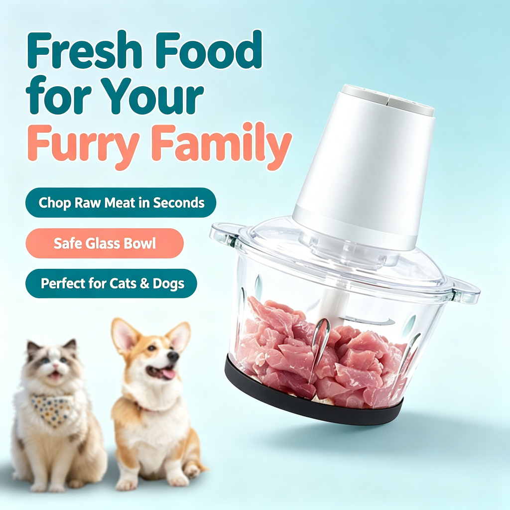 2L Electric Meat Grinder Chopper Food Processor Blender for Pet Food Meat Garlic Mesin Pengisar 鲜粮机绞肉机
