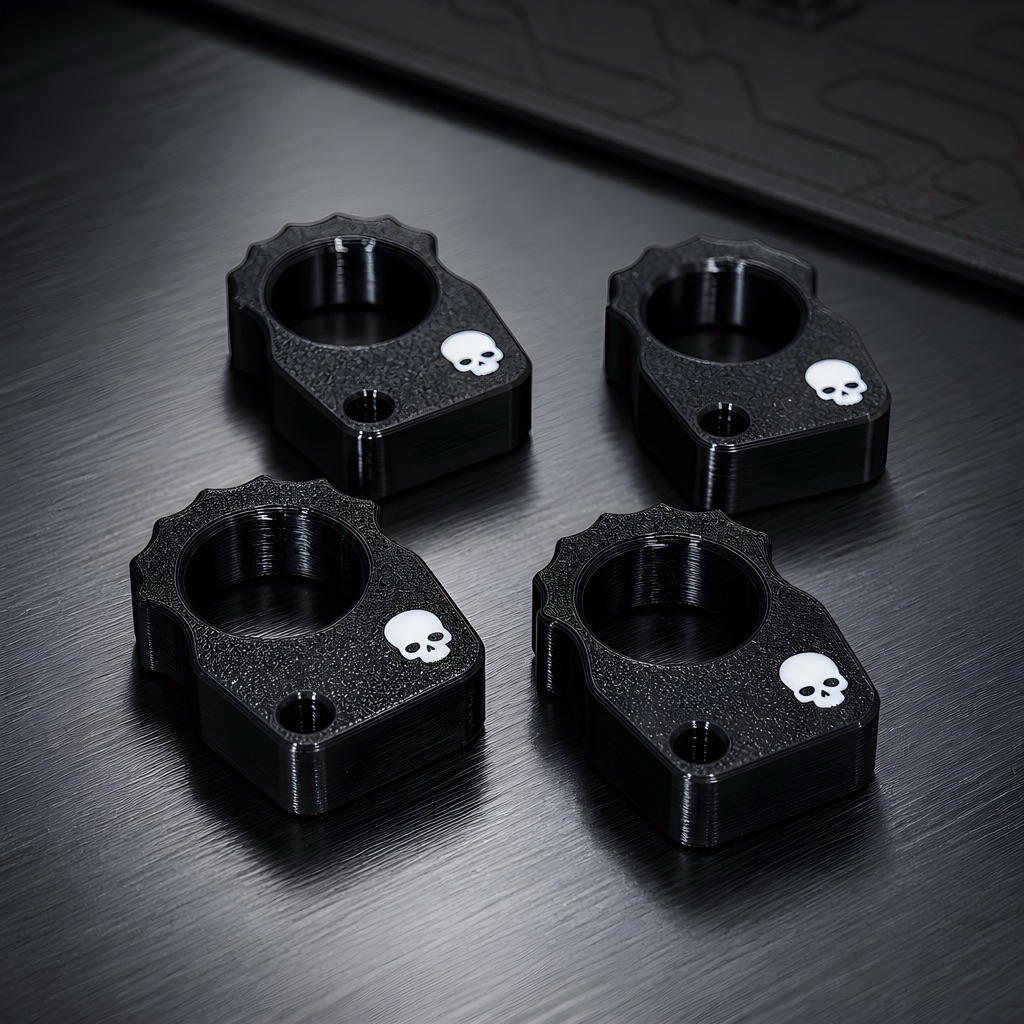 VON58 EDC Knuckle: Tactical PETG 3D Print Single Finger Knuck. Lightweight Skull Keychain Self Defense Tool Keychain