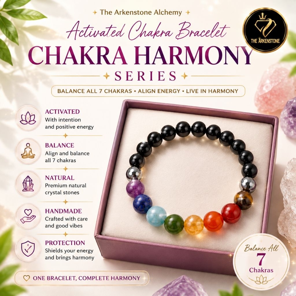 Chakra Harmony Series Activated Crystal Bracelet for Balancing, Protection & Empowerment