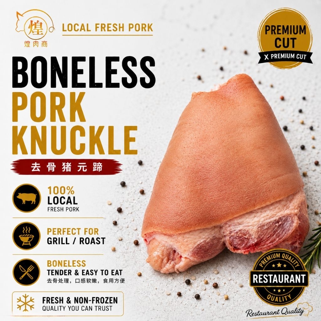 【PENANG AREA ONLY❗】煌肉商 HRS 100% Malaysian Pork - Boneless Pork Knuckle 去骨猪元蹄【0.9~1.2kg】】
