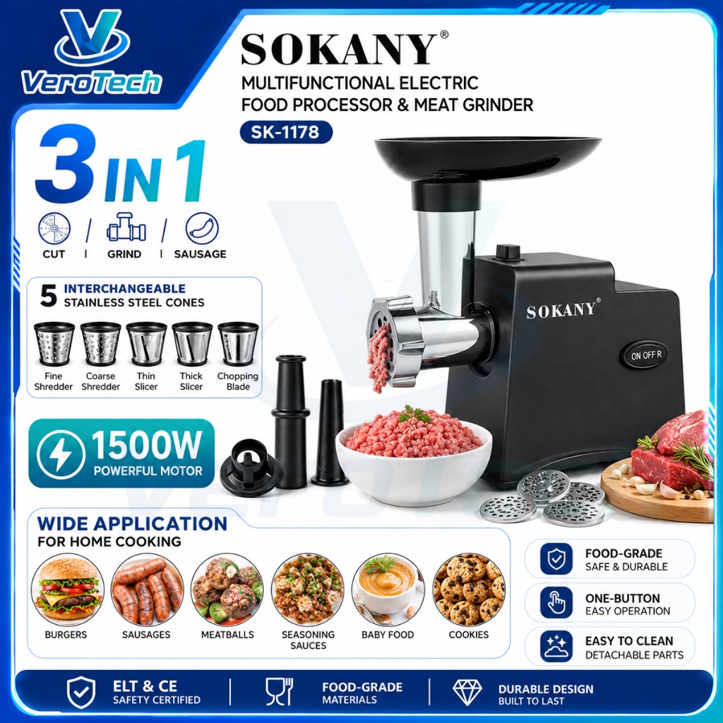 Electric Vegetable Cutter 2000W Multifunction Slicer Meat Grinder Sausage Machine Vegetable Shredder Chopper Mesin 切菜机