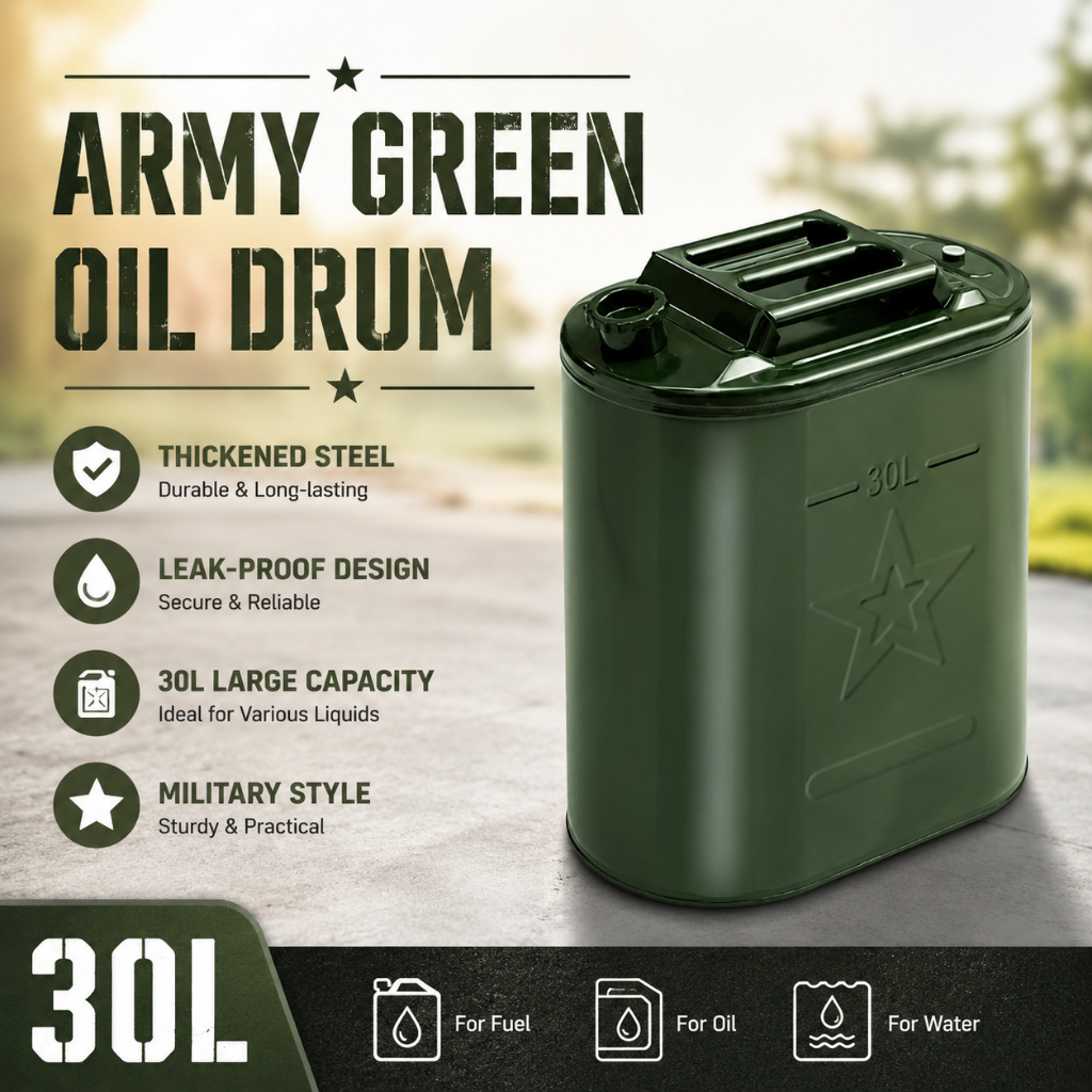 5L/ 10L/ 20L Jerry can Fuel Tank with Flexible Spout Safety Locking Pin for Oil, Petrol, Diesel, Water Tangki Minyak