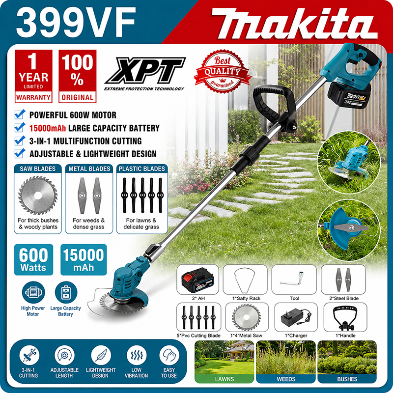 Makita Cordless Grass Cutter 3-in-1 Mesin Rumput Bateri Mesin Potong Rumput Grass Trimmer Lawn Mower