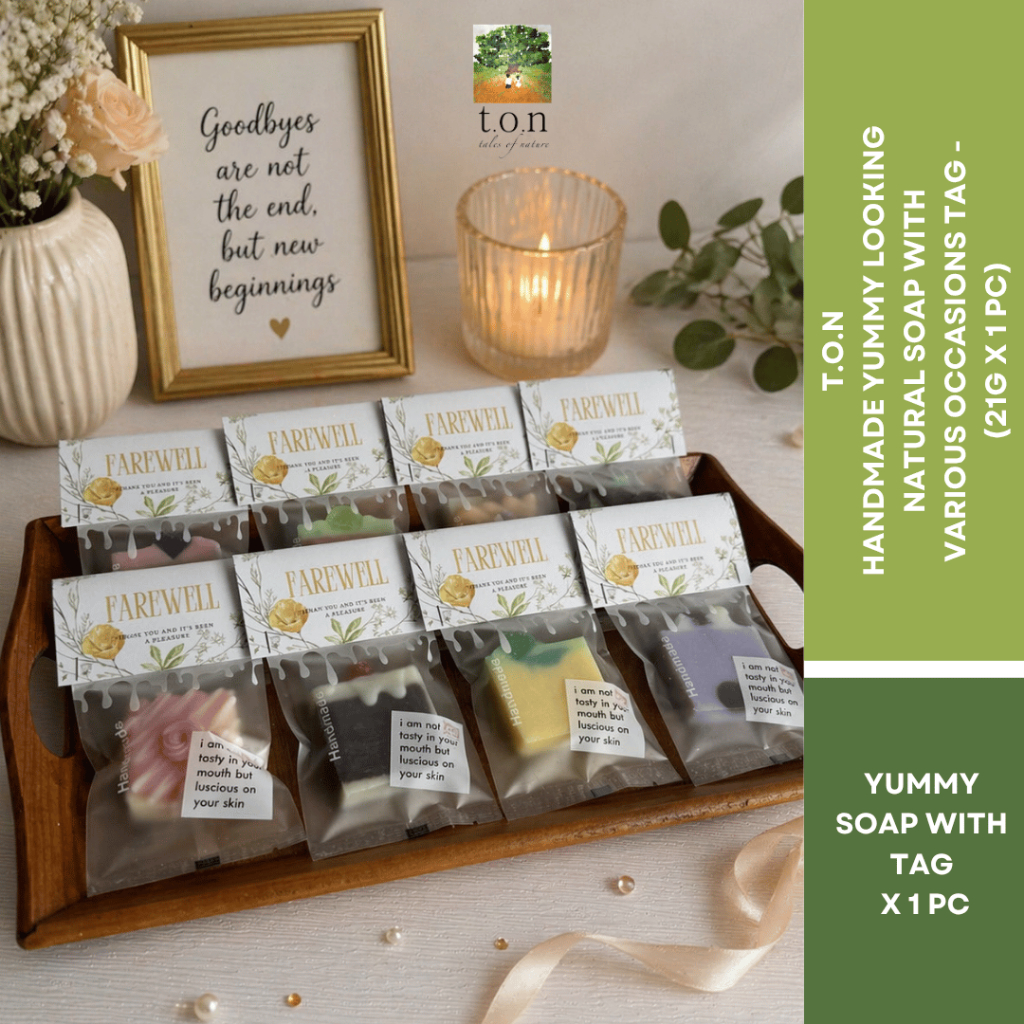 t.o.n Handmade Yummy Looking Natural Soap With Various Occasions Tag - 21g x 1PC