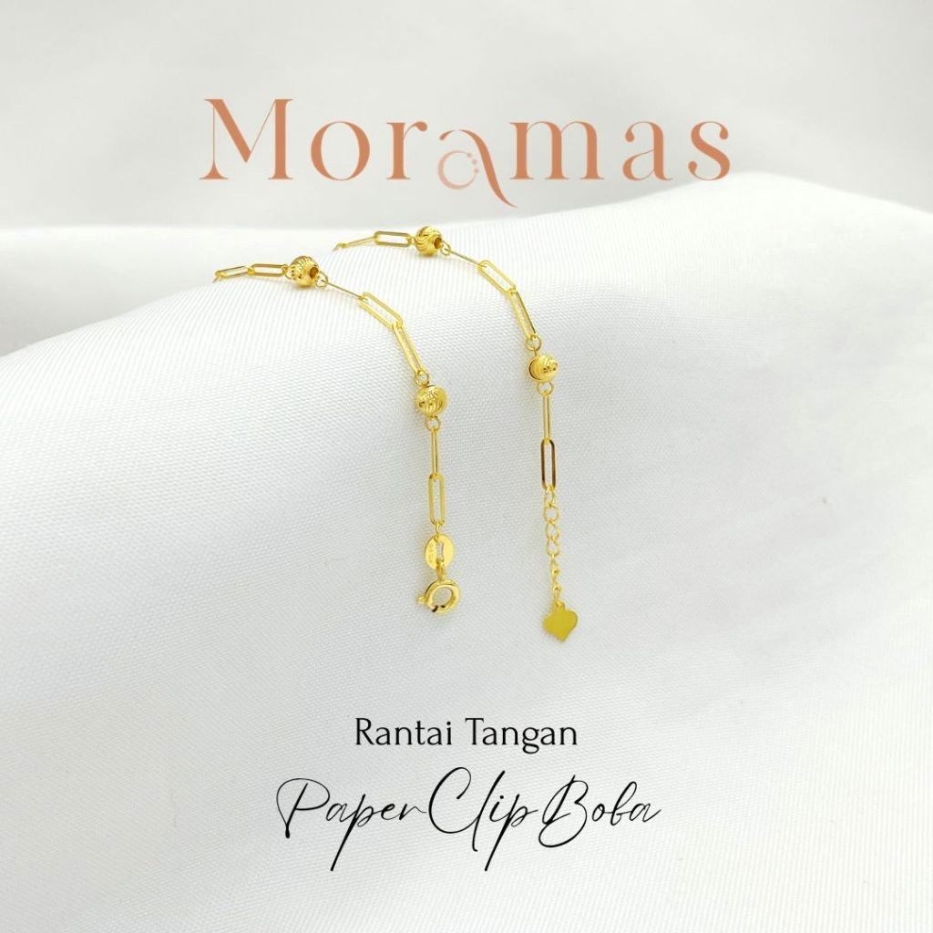 Moramas PAPER CLIP BOBA Bracelet 916 Gold/Rantai Tangan SAUH BOBA Emas 916 /时尚手链916金