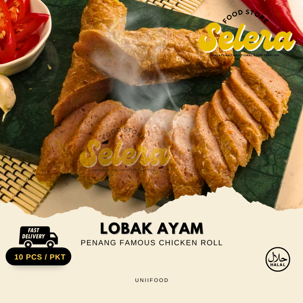 【SELERA】UNIIFOOD - GEGULUNG AYAM PENANG ROLL HALAL | 10pcs | PENANG FAMOUS | GORENG | UTK RESTORAN HOTEL CAFE