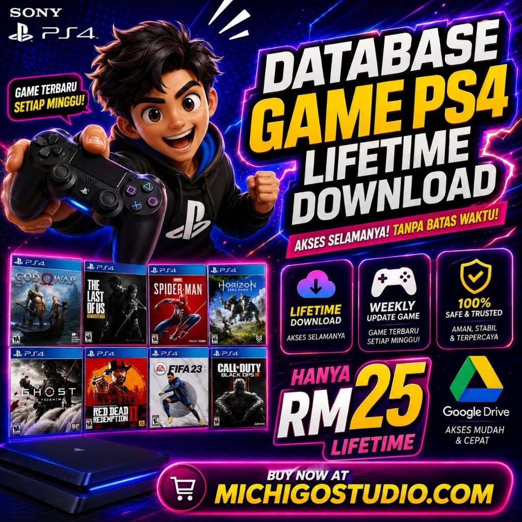 DATABASE LINK DOWNLOAD - GAME PS4 HEN PKG PRAKTIS SELAMANYA[ MICHIGO STUDIO ]