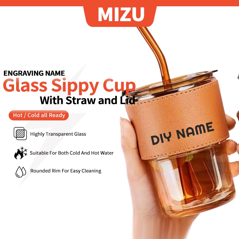 【Wholesale Price】Glass Straw Cup with Lid Heat Cold Resistant Iced Water Bottle Viral Coffee Glass Mug Transparent Mug