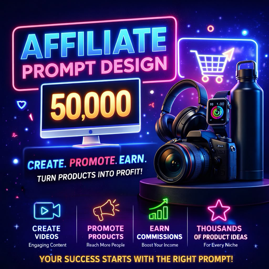 50,000 Video Affiliate Marketing Prompts – Create High-Converting Product Videos & Earn More Commissions