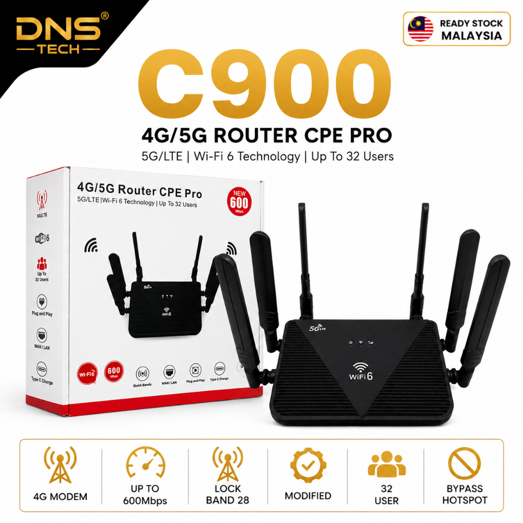 C900 Modem 4G Unlimited Data Bypass Hotspot Home Router WiFi All Operator Router SIM Card CPE Type C