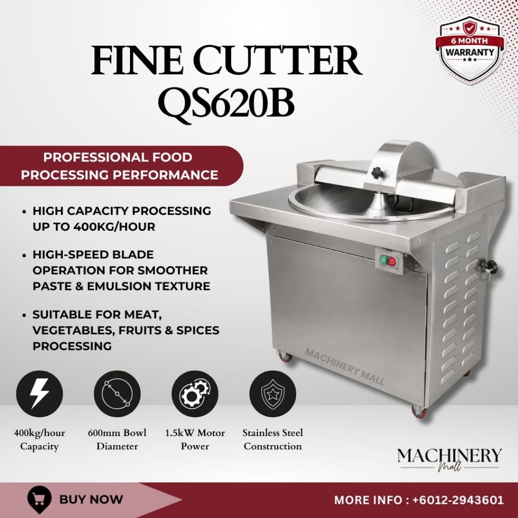 The Baker Fine Cutter QS620B | 400kg/h Bowl Cutter 600mm | Mesin Pengisar Daging 商用斩拌机