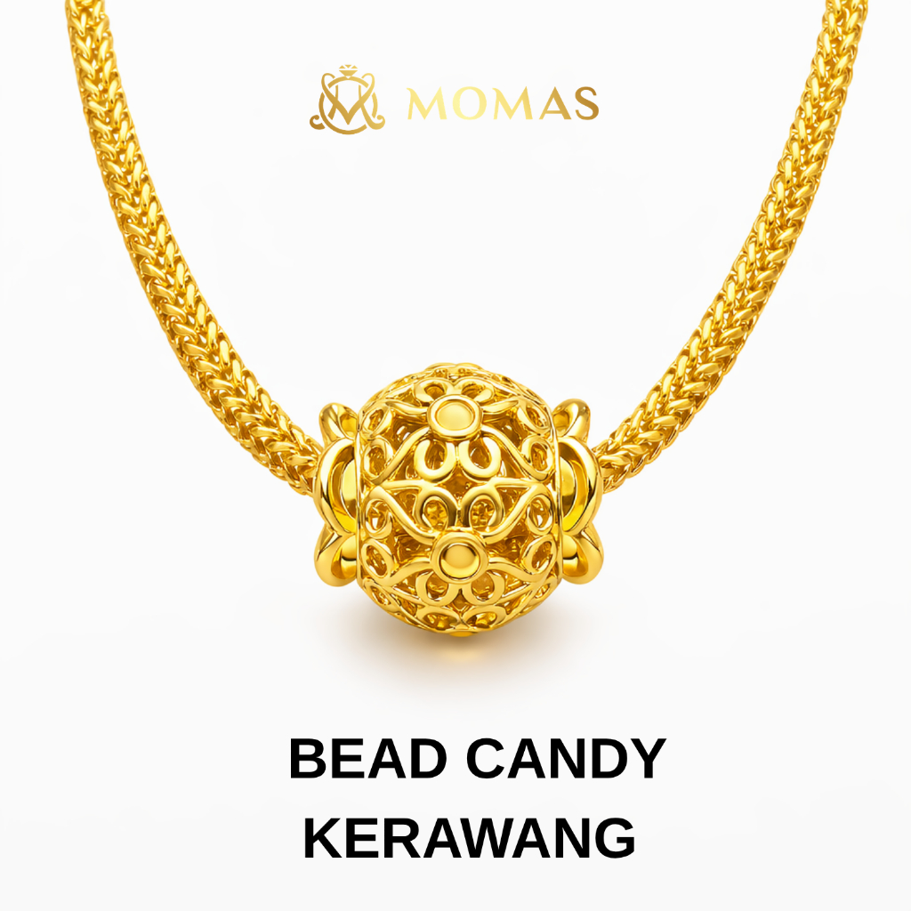 MOMAS BEAD KERAWANG 5D Bajet 5D Emas 916 Beads Alphabets 3D  Bead Enamel Emas 916 Charms 916
