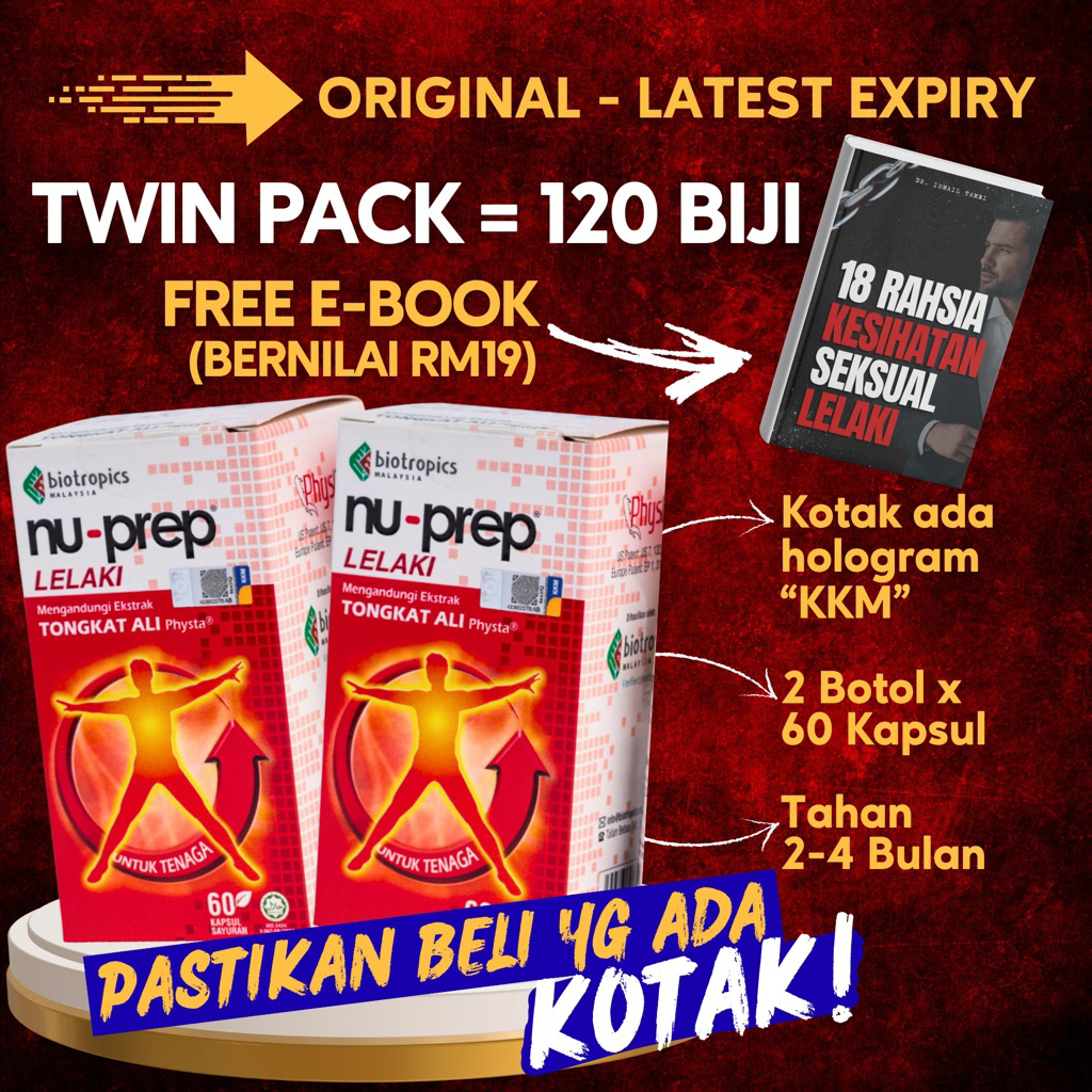 Nu-Prep Lelaki TWIN PACK 120 biji [Nuprep Nu Prep Tongkat]
